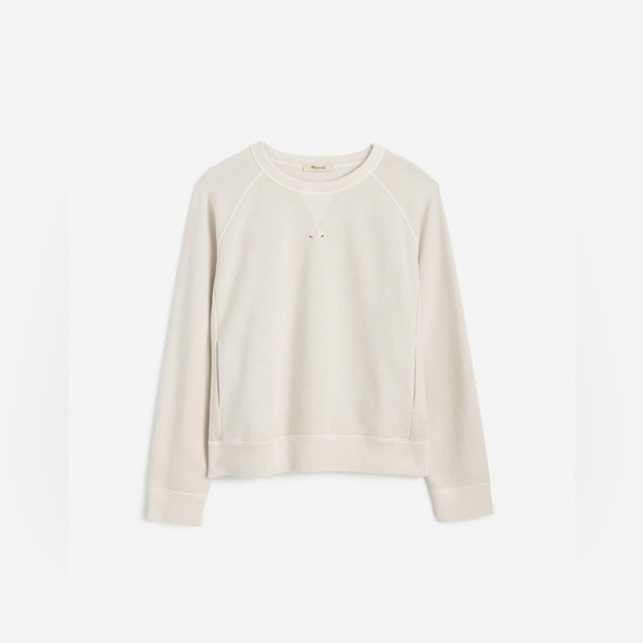 Madewell Cream Garment Dyed Crewneck Sweatshirt Women’s Size XS NEW Pullover - Picture 5 of 6